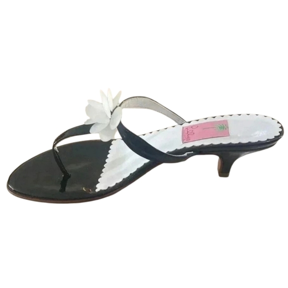 Lilly Pulitzer Thong Sandals with Kitten Heel Sz 8M - Picture 1 of 8
